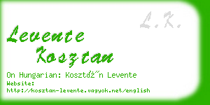 levente kosztan business card